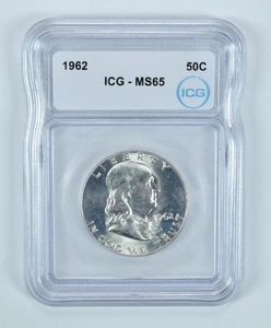 1962 Franklin Half Dollar MS65 ICG *2362 - Picture 1 of 5