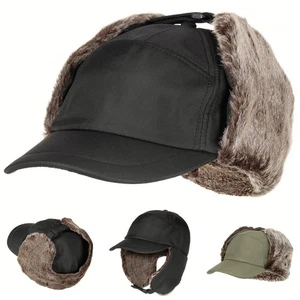 Winter Cap Trapper Wintermütze Schirmmütze Ohrenschutz Mütze Fellmütze Fell Base - Bild 1 von 17