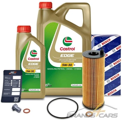 BOSCH ÖLFILTER+6L CASTROL EDGE 5W-30 M FÜR BMW 1-ER E81 E87 E82 E88 - Bild 1 von 4