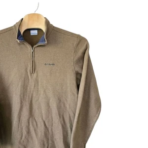 Columbia XXL Pullover Quarter Zip Sweater Mens Brown Long Sleeve - Picture 1 of 7