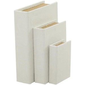 Linen Fabric Decorative Box Faux Storage Book Book Shaped Boxes, Set of 3 Dec... - Picture 1 of 9