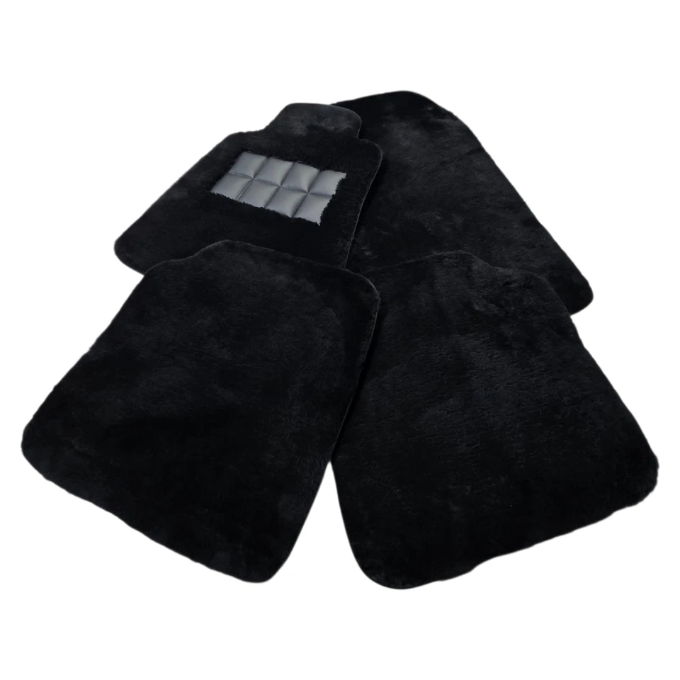 Напольные коврики из натуральной черной овчины подходят для W140 Mercedes Benz SEL 300 420 500 S 600 - Изображение 1 из 4