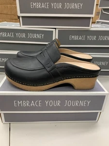 Dansko Bel Oiled Pull Up Women's 38 39 41 9424-501600 Black Leather Slip On - Picture 1 of 6
