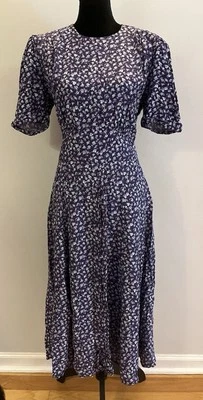 Vestido floral morado Karin Stevens de colección, talla 12 (funciona pequeño) Foto 1 de 4