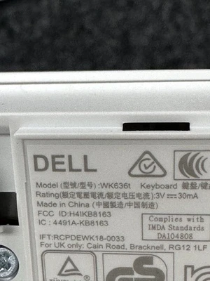 Dell KB7221Wt Wireless Keyboard UK, Silver/Grey) RF or Bluetooth READ DISC - Image 1 of 4