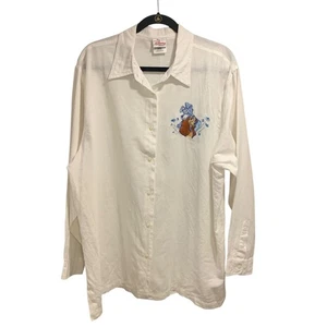 Top abotonado vintage bordado para dama y vagabundo mezcla de lino XL de Disney Store - Imagen 1 de 6