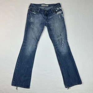 Hollister Jeans 5 Regular Blue Low Rise Bootcut Distressed Faded Denim - Picture 1 of 12