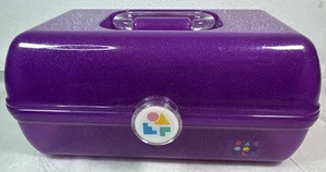 Caboodles Cosmetic Makeup Case Organizer Tray with Mirror Purple Sparkle USA - Picture 1 of 10