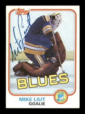 Mike Liut Autographed Signed 1981-82 Topps Card #20 St. Louis Blues SKU #251408 - Image 1 of 2