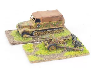 15MM WW2 GERMAN PAK 43/41 WITH SDKFZ 7. PAINTED. BLUE 419 - Picture 1 of 3