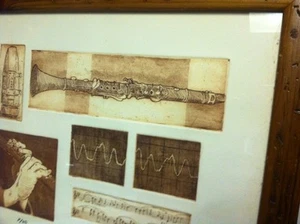 Klarinettenkunst 7 verschiedene Gravuren von Klarinette signiert & gerahmt - Bild 1 von 11