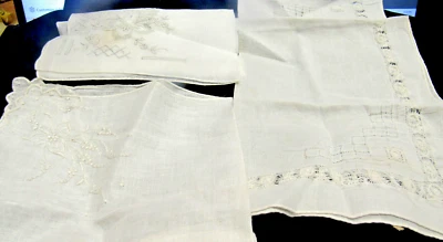 3 винтажных швейцарских белых на белой вышивке гирлянды свадебные носовые платки для невесты - Изображение 1 из 4