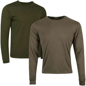British Army Thermal Vest Base Layer Long Sleeve Top Olive Green Undershirt - Picture 1 of 6