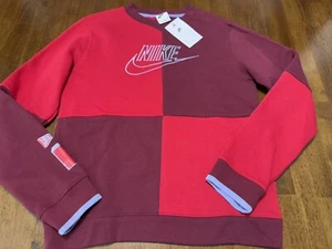 NEW Nike Red & Burgundy Color Block Sweatshirt Boys XL NWT - Picture 1 of 1