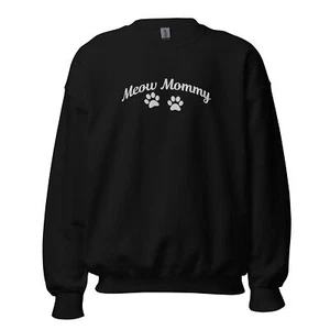 Cute Meow Mommy Cat Embroidered Unisex Sweatshirt Gift for Cat Lovers - Picture 1 of 103