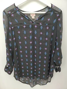 Blusa para mujer Mossimo Supply Co negra estilo boho talla M transparente  - Imagen 1 de 8