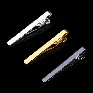 Mens Stainless Steel Tie Clip Necktie Bar Clasp Clamp Pin Gold Black Silver$ - Picture 1 of 13