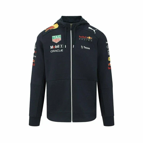 Red Bull Racing F1 Men's 2022 Team Full Zip Hooded Sweatshirt- Navy Cover
