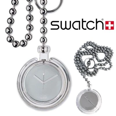 Mint Rare 1996 Swatch Pop SEE U Stainless Steel Pearls Chain Pocket Watch PPK103 - Image 1 of 4