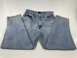 Pantalones de mezclilla Tommy Hilfiger para hombre 36x32 usados azules desgastados rasgados salpicados - Imagen 1 de 13