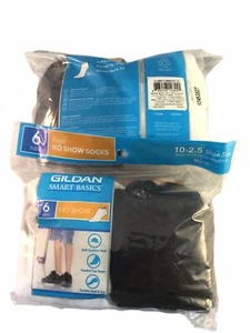 Gildan Boys No Show Socks 12 Pairs Black and White Size 10-2.5 Brand NEW - Picture 1 of 1