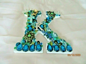 HECHO A MANO POR GALE NUEVO/VINTAGE PARED INICIAL K 9" H-7+" W - Imagen 1 de 9