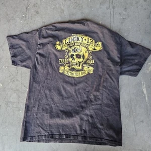 Lucky 13 Tattoo Shop Y2k Vintage Vtg T-shirt Tee Shirt Size L - Picture 1 of 6