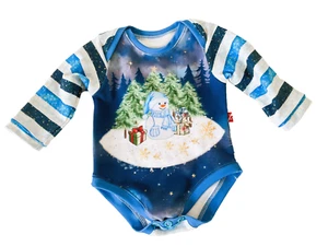 62-68 Baby Body Strampler Romper Bodysuit Junge langarm Winter Weihnachten - Bild 1 von 2