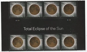US 5211 Total Eclipse of the Sun F header gutter block 8 MNH 2017 - Picture 1 of 1