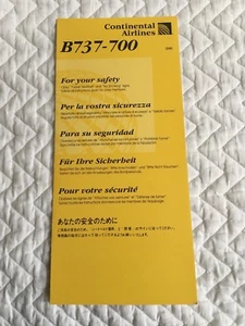 Safety Card CONTINENTAL Airlines B737-700  2006 - Imagen 1 de 3
