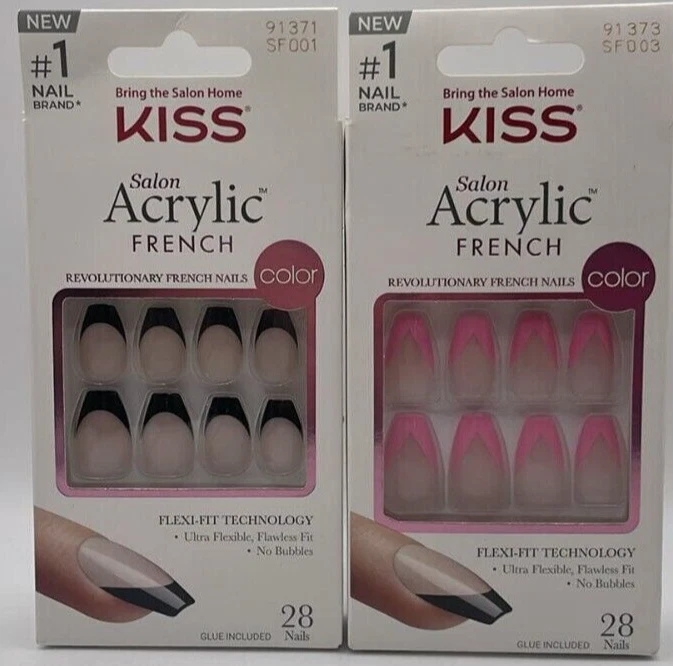 Kiss Salon Acrylic French Revolutionary Nails SF001 Short