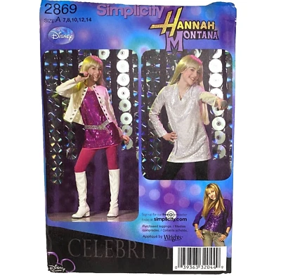 #2869 Simplicity Girls Hannah Montana Costume Sewing Pattern Size 7-14 - Image 1 of 4