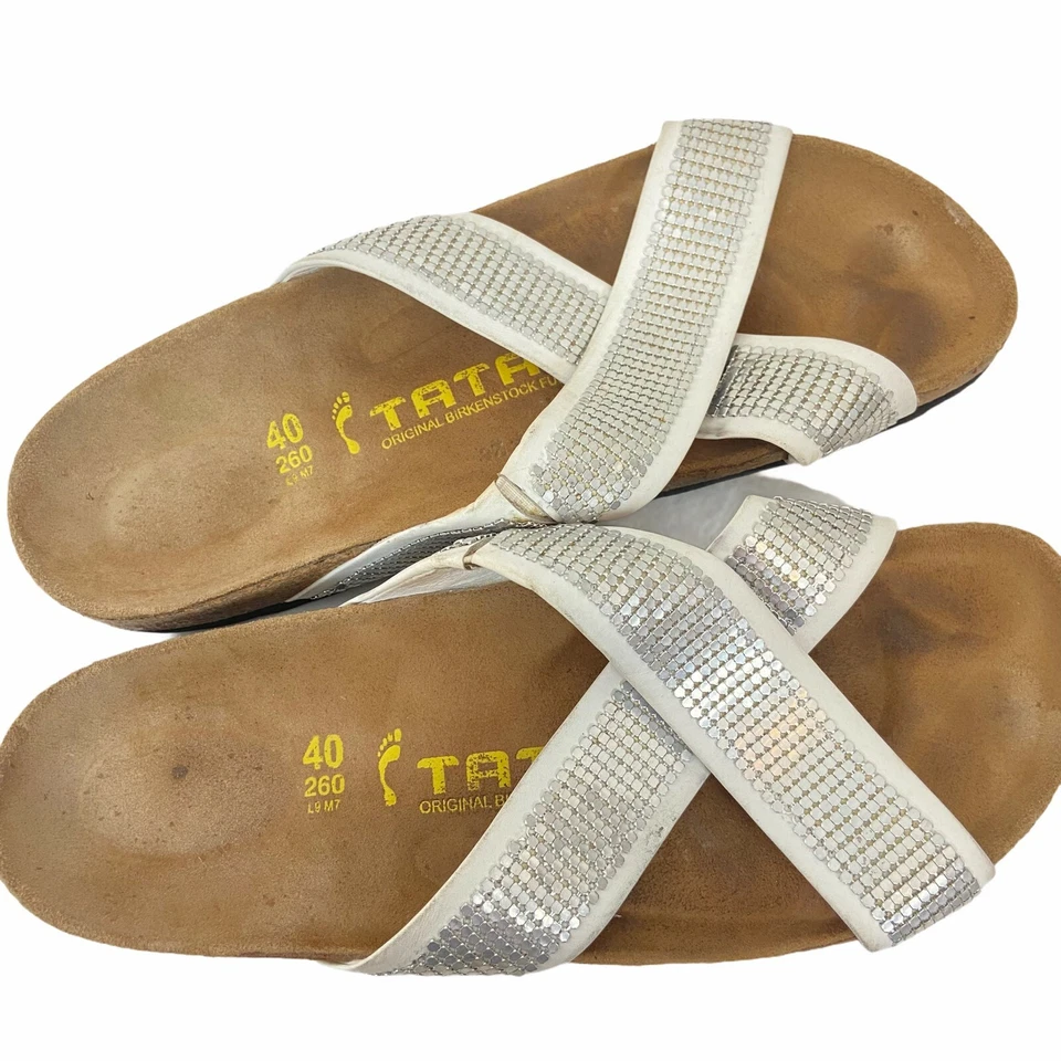 Босоножки-слайды Tatami от Birkenstock женские размер ЕС 40 узкие белая кожа - Изображение 1 из 4