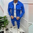 Mens Casual Outfit 2-Piece Set Long Sleeve Jacket and Pants Sweatsuit Set