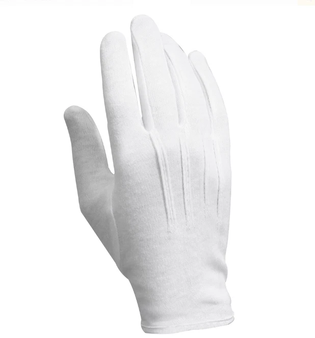 Guantes de uniforme de desfile de algodón blanco Foto 1 de 1