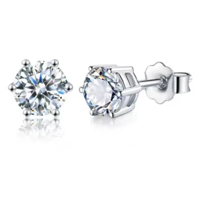 2ct Earrings White Gold Gift Box Lab-Created VVS1/D/Excellent Diamond Test Pass - Image 1 of 3
