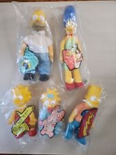 The Simpsons Vintage 1990 Burger King Plush Dolls Complete Set of 5 Sealed