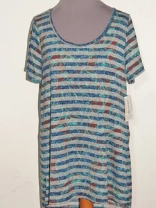 LulaRoe Classic T / striped / Paisley Print Top NWT Sz M b- 36 /37 - Picture 1 of 3