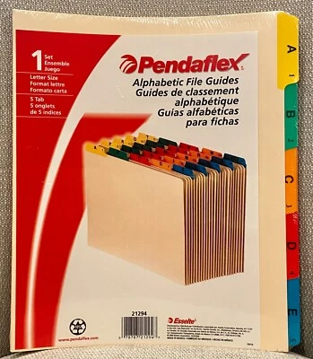 NEW Pendaflex Multicolor Alphabetic File Guides Set 21294 Letter Size - Image 1 of 2
