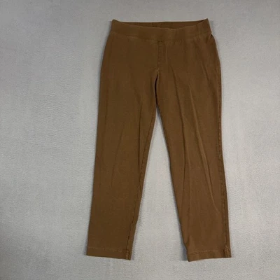 J Jill Pure Jill Pants Womens Medium Brown Straight Pull On Stretch Ponte Cotton - Image 1 of 4