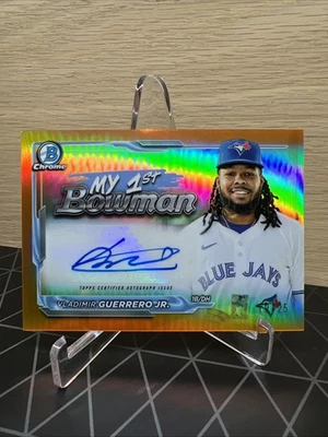VLADIMIR GUERRERO JR. AUTO ORANGE /25 2024 BOWMAN CHROME MY 1ST BOWMAN - Image 1 of 4