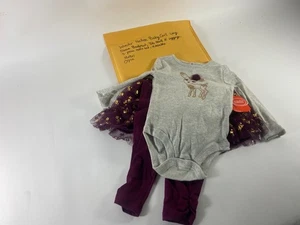 Wonder Nation Baby Girl Outfit Long Sleeve Bodysuit Tutu Skirt Leggings - Picture 1 of 8