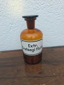 Apothekerflasche Apothekergefäß EXTR.CRATAEGI.FLUID. BRAUN - Bild 1 von 10