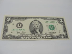 2003 TWO DOLLAR NOTE WITH UNIQUE SERIAL NUMBER (ONLY THREE DIGITS USED) Z2577 - Picture 1 of 3