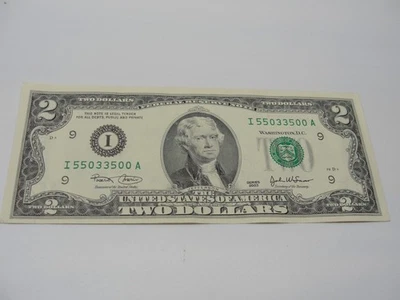 2003 TWO DOLLAR NOTE WITH UNIQUE SERIAL NUMBER (ONLY THREE DIGITS USED) Z2577 - Image 1 of 3