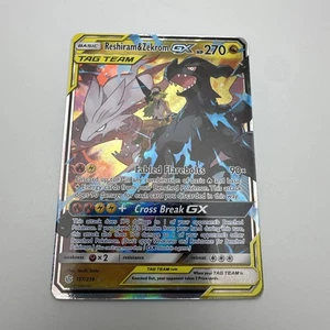 Pokémon TCG Reshiram & Zekrom GX 157/236 Kosmische Finsternis Ultra Rare S&M NM - Bild 1 von 21