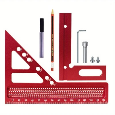 Woodworking Triangle Ruler with Degree Markings and Adjustable Pin System - Imagen 1 de 4