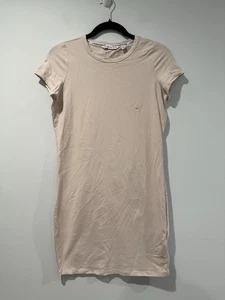 NEW Calvin Klein T-Shirt Dress Womens XS Creme Stretch Cotton Minimalist Preppy - Bild 1 von 5