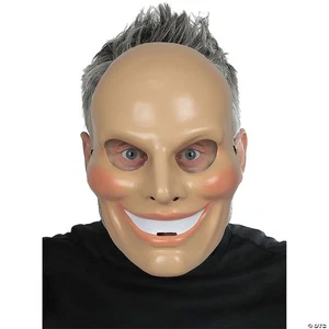 Adults Sinister Smiley Mask – Creepy Scary Halloween Costume Accessory Prop - Picture 1 of 4