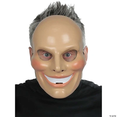 Adults Sinister Smiley Mask – Creepy Scary Halloween Costume Accessory Prop - Image 1 of 4